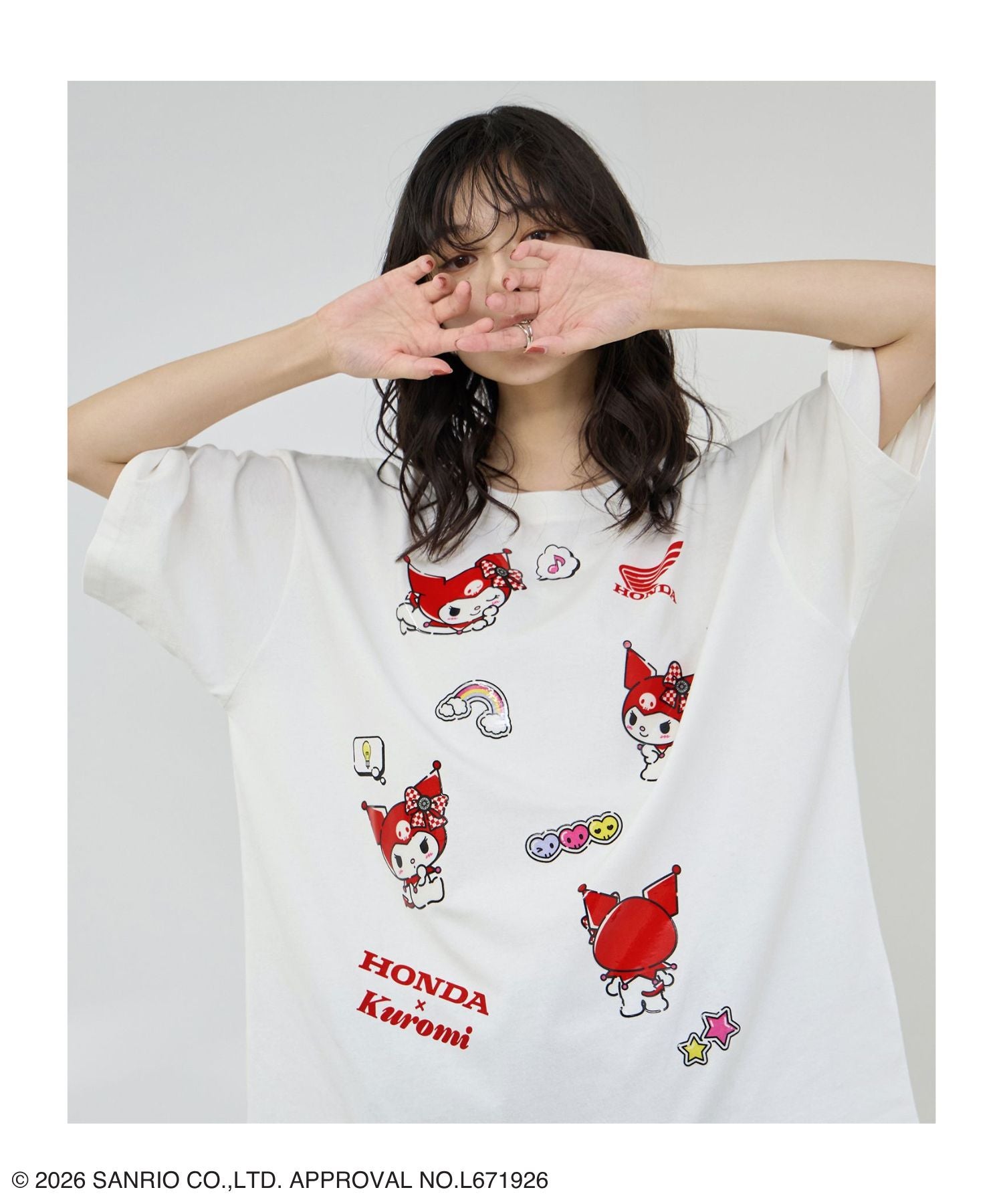 Honda×サンリオキャラクターズ クロミ オーバーサイズTシャツ レディース