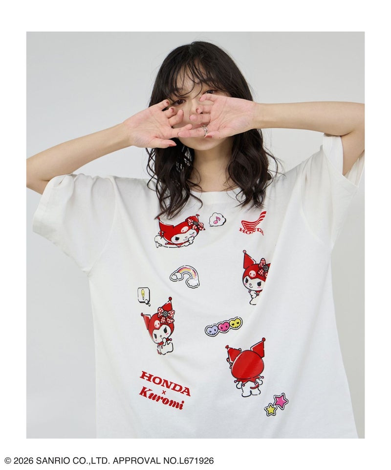 Honda×サンリオキャラクターズ クロミ オーバーサイズTシャツ レディース メール便 対応商品商品画像-1