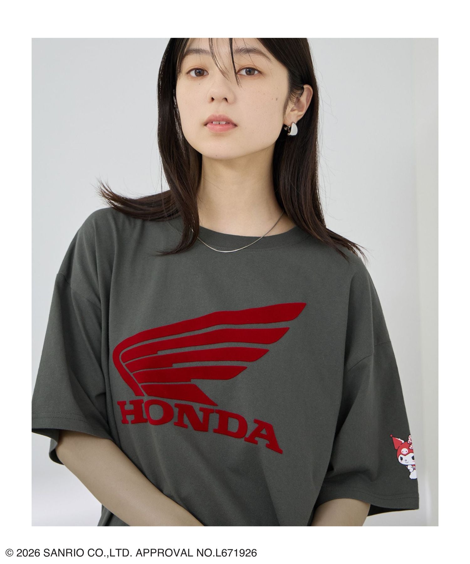 Honda×サンリオキャラクターズ クロミ オーバーサイズTシャツ レディース