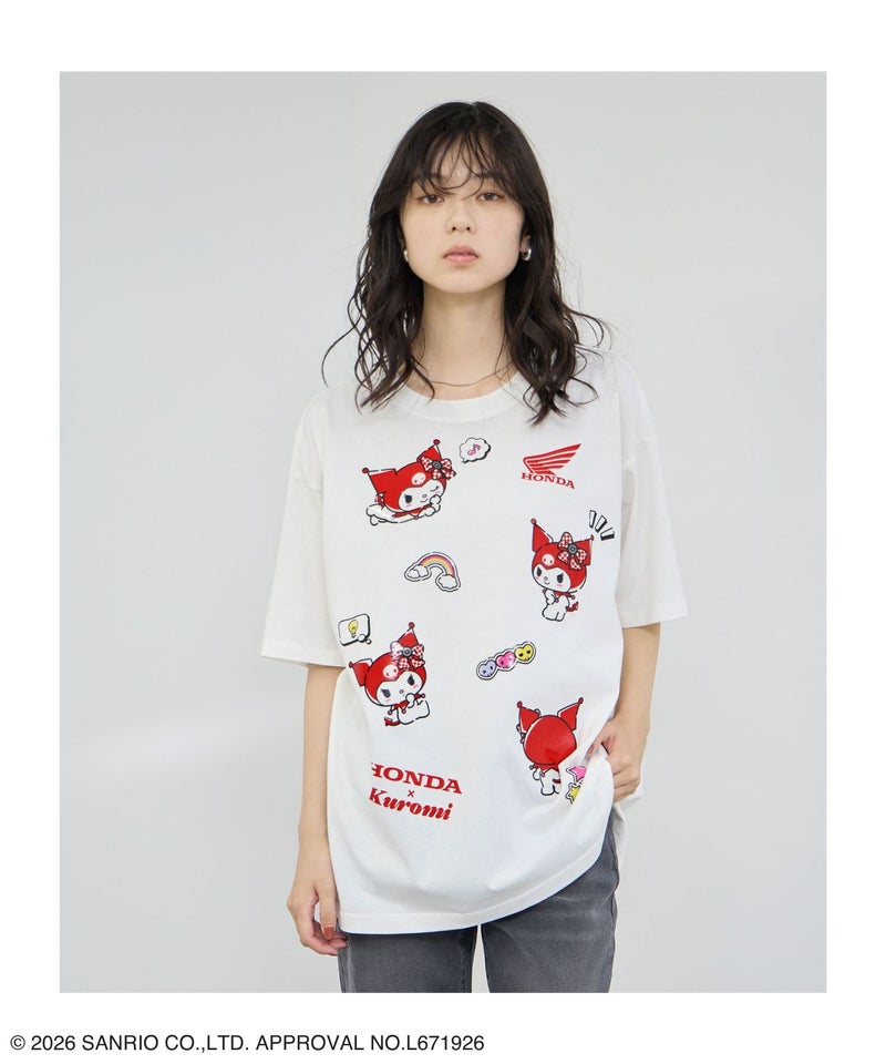 Honda×サンリオキャラクターズ クロミ オーバーサイズTシャツ レディース メール便 対応商品商品画像-4