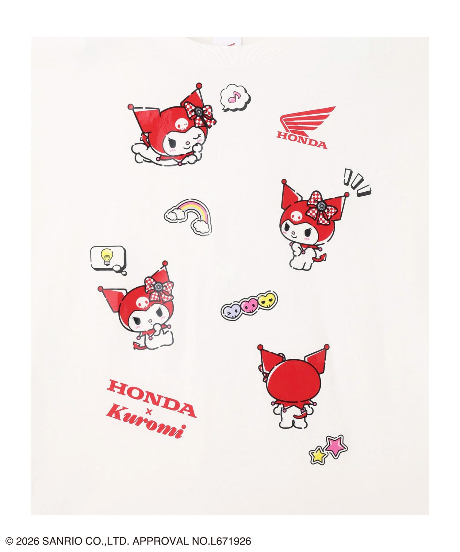 Honda×サンリオキャラクターズ クロミ オーバーサイズTシャツ レディース