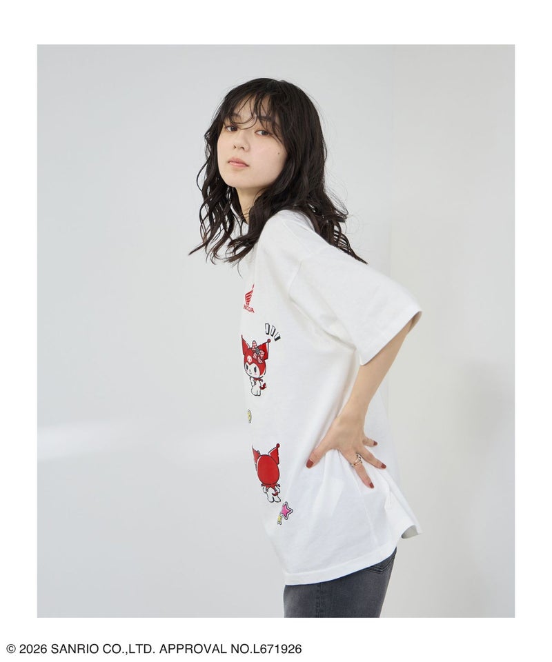 Honda×サンリオキャラクターズ クロミ オーバーサイズTシャツ レディース メール便 対応商品商品画像-5