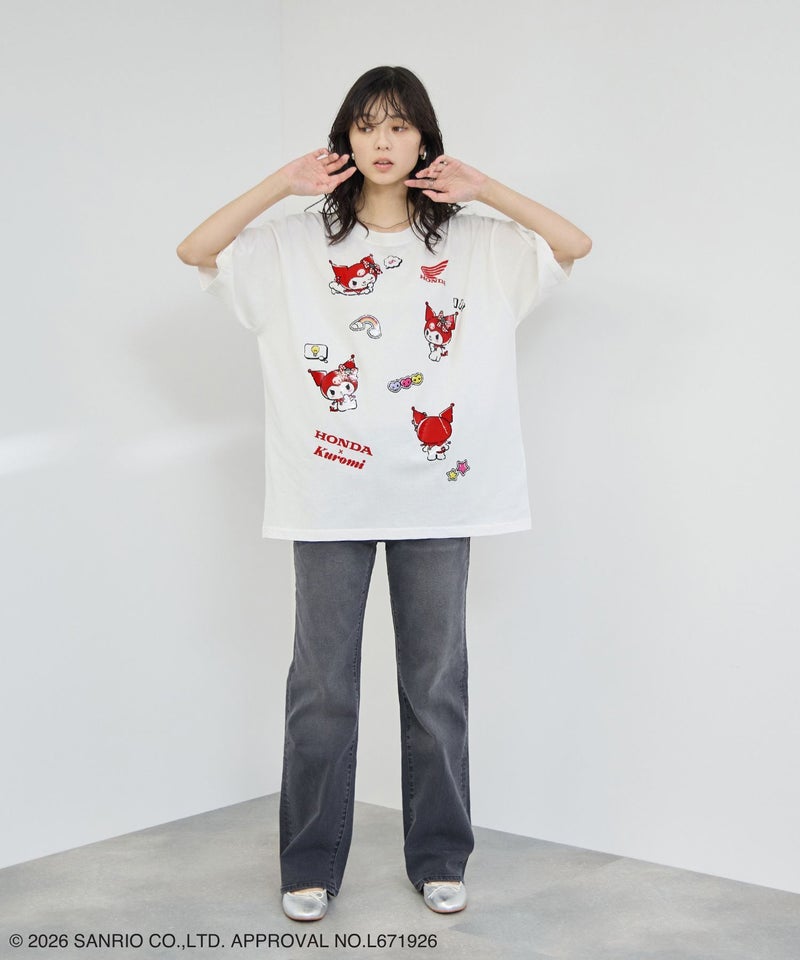 Honda×サンリオキャラクターズ クロミ オーバーサイズTシャツ レディース メール便 対応商品商品画像-9