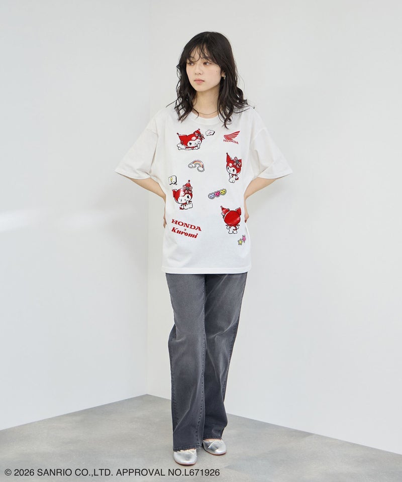 Honda×サンリオキャラクターズ クロミ オーバーサイズTシャツ レディース メール便 対応商品商品画像-10