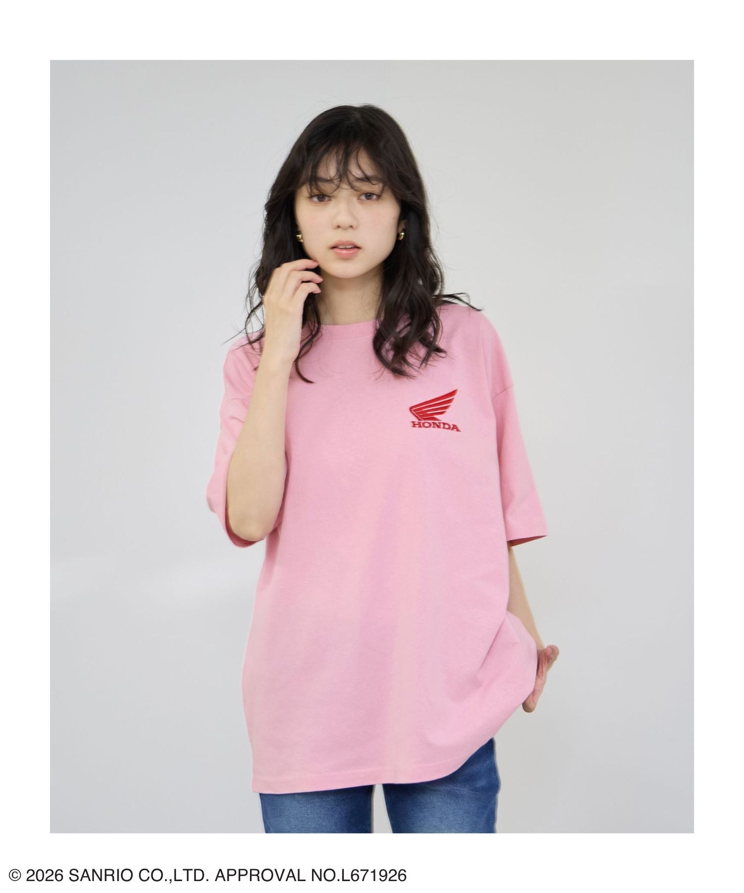 Honda×サンリオキャラクターズ クロミ オーバーサイズTシャツ レディース