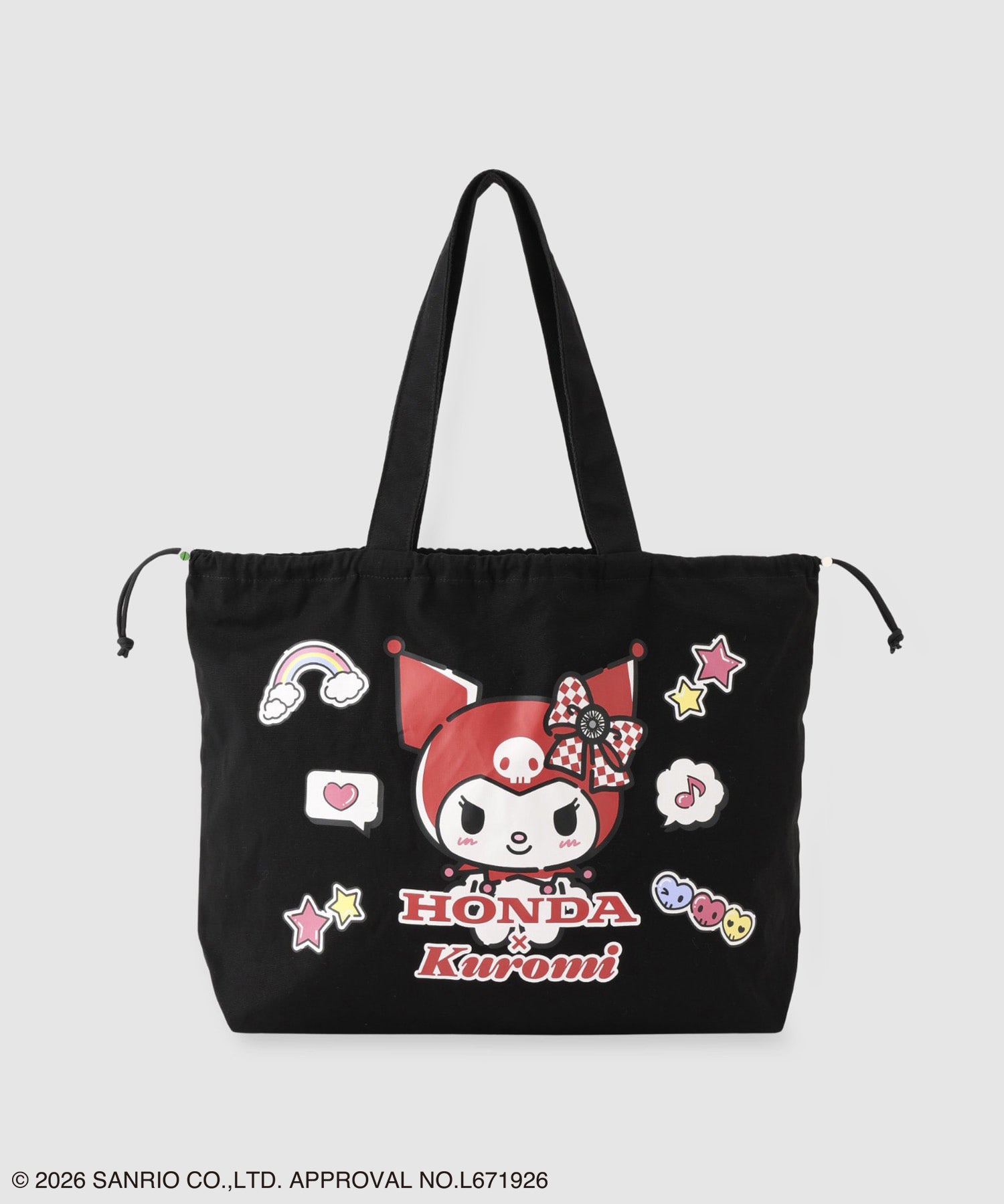 Honda×サンリオキャラクターズ クロミ プリント巾着キャンバストートバッグ