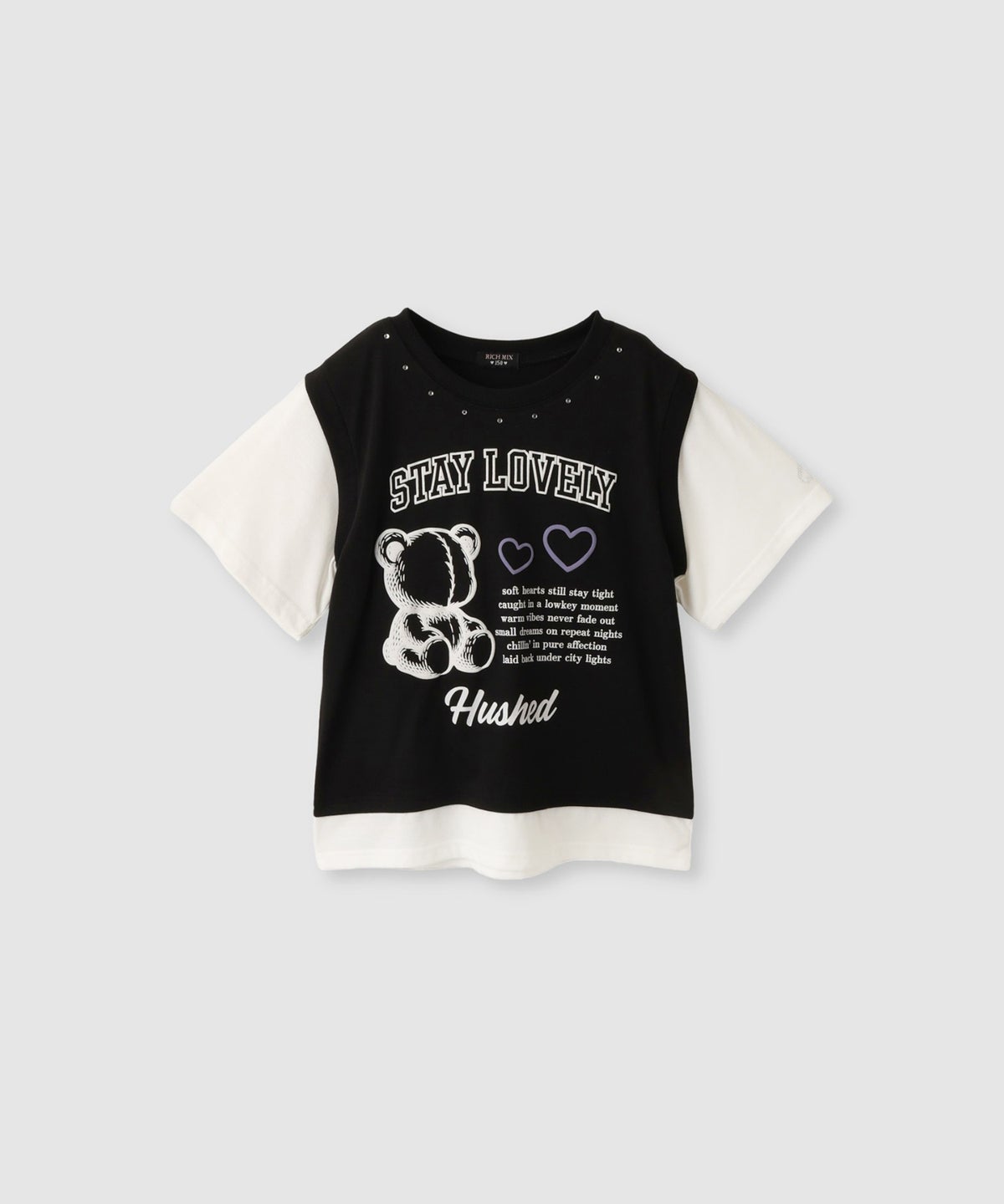 RICH MIX フェイクレイヤードベアグラフィックTシャツ キッズ メール便 対応商品