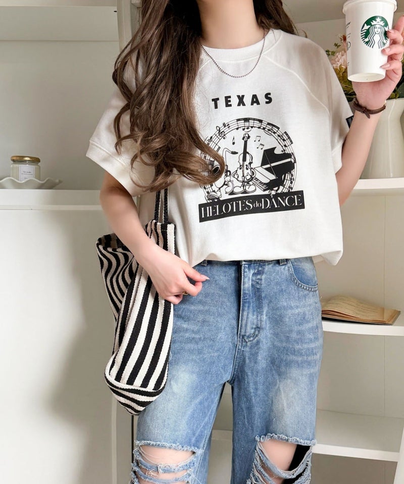 Classical Elf 《JaVa ジャバコラボ》目を奪う、こなれ感。古着デザイン風ミュージックプリントTシャツ(半袖)商品画像-9