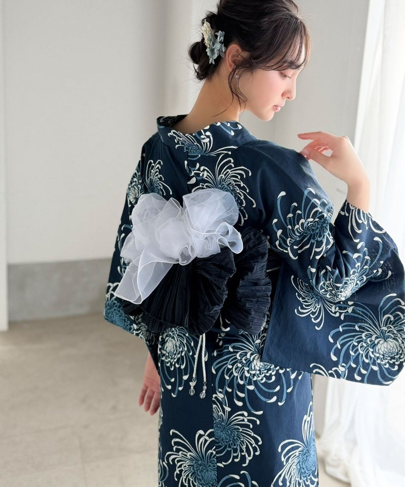 Classical Elf 浴衣2点セット。クラシカルモダンな滝流れ浴衣(滝流れ浴衣・帯)商品画像-19