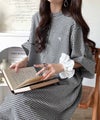 Classical Elf 【機能性素材】サラッと着こなす。胸刺繍入りポケットデザインロールアップサッカーワンピース(ロング丈)商品サムネイル-17