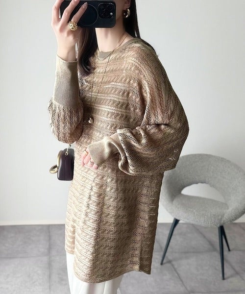 Classical Elf 大人の洗練カジュアル。透かし編みケーブル柄ニットプルオーバー(長袖)商品画像-20