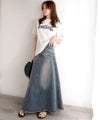 Classical Elf 《JaVaジャバコラボ》贅沢フリンジに一目惚れ。ヴィンテージライクデニムフリンジロングフレアスカート商品サムネイル-12