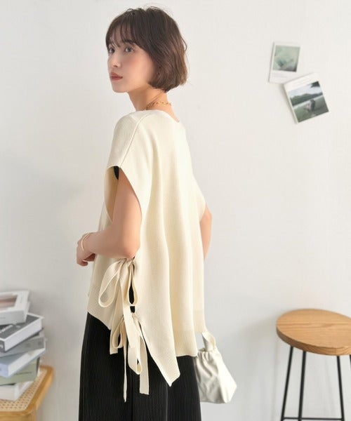 Classical Elf 【Classical Evon】楽ちんと上品は、欲張れる。 ニットベスト×プリーツカットストレートワンピース（セットアップ）商品画像-7