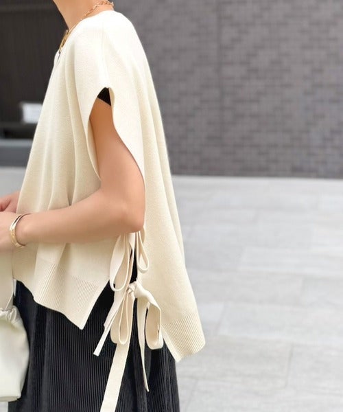 Classical Elf 【Classical Evon】楽ちんと上品は、欲張れる。 ニットベスト×プリーツカットストレートワンピース（セットアップ）商品画像-10