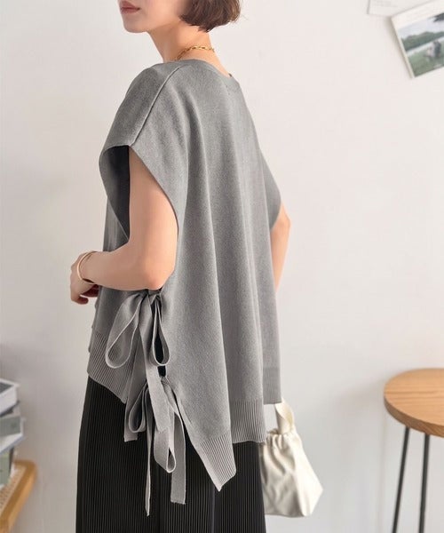 Classical Elf 【Classical Evon】楽ちんと上品は、欲張れる。 ニットベスト×プリーツカットストレートワンピース（セットアップ）商品画像-30
