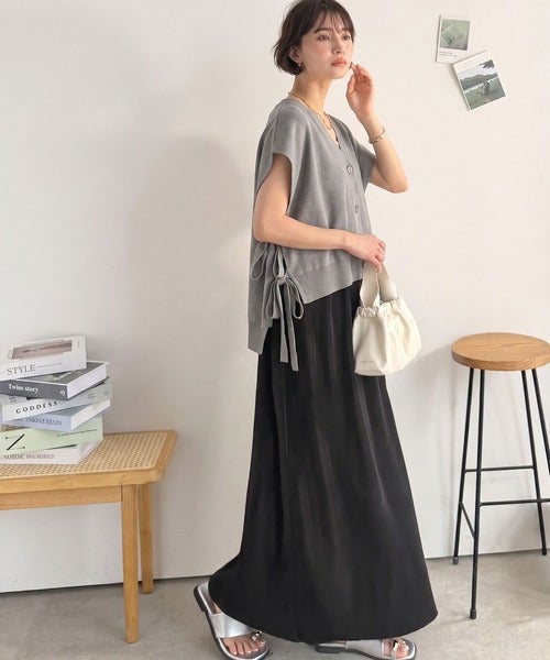 Classical Elf 【Classical Evon】楽ちんと上品は、欲張れる。 ニットベスト×プリーツカットストレートワンピース（セットアップ）商品画像-36