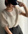 Classical Elf これ一枚で洗練スタイルの完成。キャミドッキングシアーブラウス（半袖）商品サムネイル-1