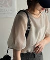 Classical Elf これ一枚で洗練スタイルの完成。キャミドッキングシアーブラウス(半袖)商品サムネイル-5