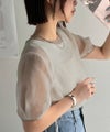 Classical Elf これ一枚で洗練スタイルの完成。キャミドッキングシアーブラウス(半袖)商品サムネイル-10