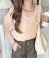 Classical Elf これ一枚で洗練スタイルの完成。キャミドッキングシアーブラウス(半袖)商品サムネイル-27