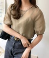 Classical Elf これ一枚で洗練スタイルの完成。キャミドッキングシアーブラウス（半袖）商品サムネイル-32