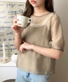 Classical Elf これ一枚で洗練スタイルの完成。キャミドッキングシアーブラウス(半袖)商品サムネイル-36