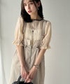 Classical Elf 涼しげ＆透明感◎配色パイピング バルーンフリルスリーブ楊柳ブラウス（プルオーバー）商品サムネイル-11