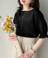Classical Elf 涼しげ＆透明感◎配色パイピング バルーンフリルスリーブ楊柳ブラウス（プルオーバー）商品サムネイル-15