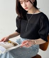 Classical Elf 涼しげ&透明感◎配色パイピング バルーンフリルスリーブ楊柳ブラウス(プルオーバー)商品サムネイル-18