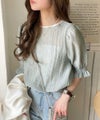 Classical Elf 涼しげ&透明感◎配色パイピング バルーンフリルスリーブ楊柳ブラウス(プルオーバー)商品サムネイル-24