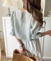 Classical Elf 涼しげ&透明感◎配色パイピング バルーンフリルスリーブ楊柳ブラウス(プルオーバー)商品サムネイル-30