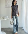 Classical Elf 春夏コーデの主役!シルケット胸元刺繍サイド裾スリット入りノースリーブカットソー商品サムネイル-20