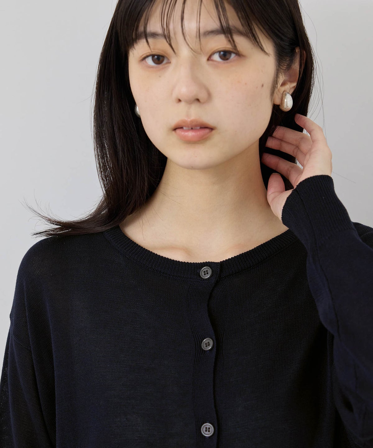 Idnes レイヤードデザイン レース2WAYカーディガン レディース