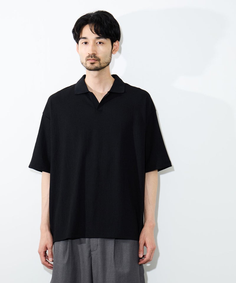 URBAN COLLECTION 楊柳スキッパーポロシャツ メンズ商品画像-1