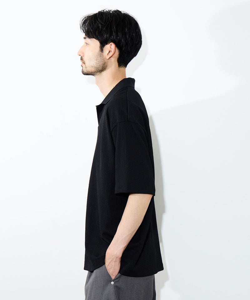 URBAN COLLECTION  楊柳スキッパーポロシャツ メンズ商品画像-5