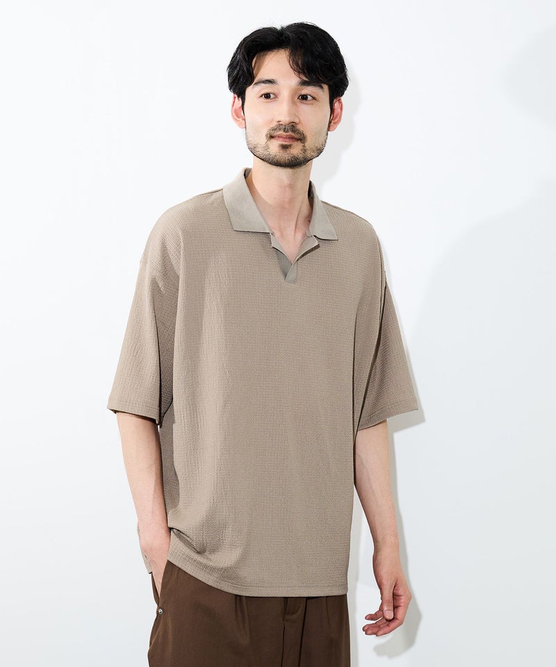 URBAN COLLECTION  楊柳スキッパーポロシャツ メンズ商品画像-13