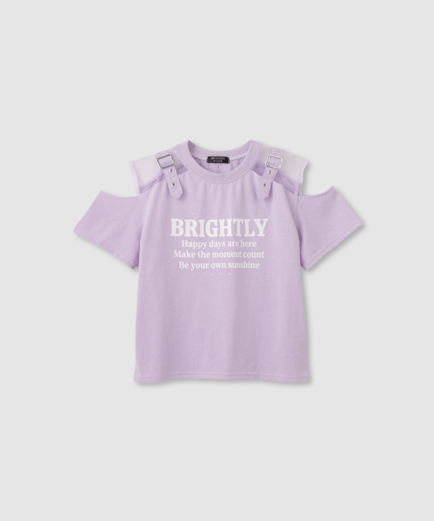 RICH MIX 肩あきチュール切り替えベルト付きロゴTシャツ キッズ