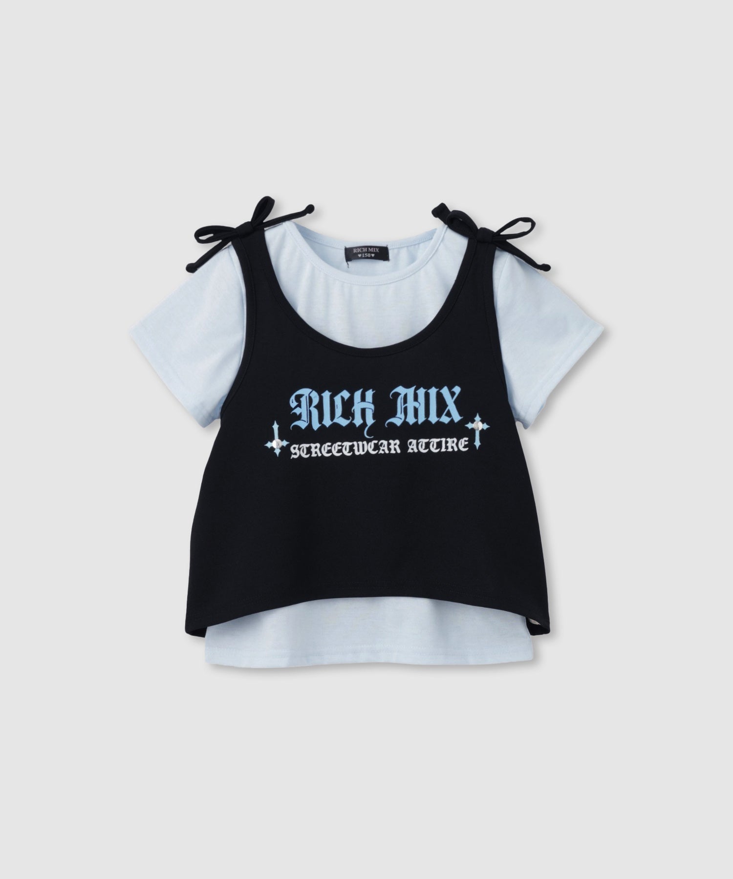 RICH MIX 肩リボンキャミソール×Tシャツ アンサンブル キッズ