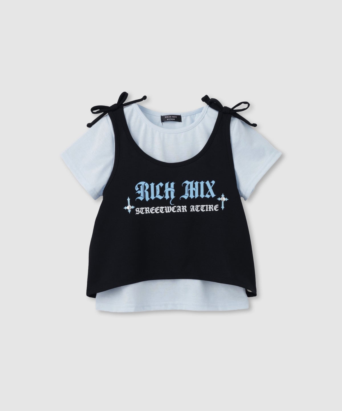 RICH MIX 肩リボンキャミソール×Tシャツ アンサンブル キッズ