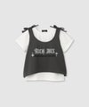 RICH MIX  肩リボンキャミソール×Tシャツ アンサンブル キッズ商品サムネイル-2