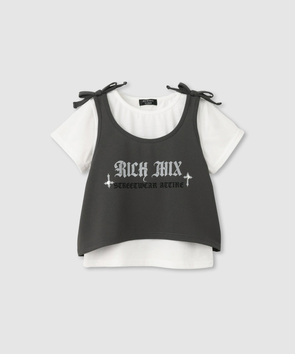 RICH MIX 肩リボンキャミソール×Tシャツ アンサンブル キッズ