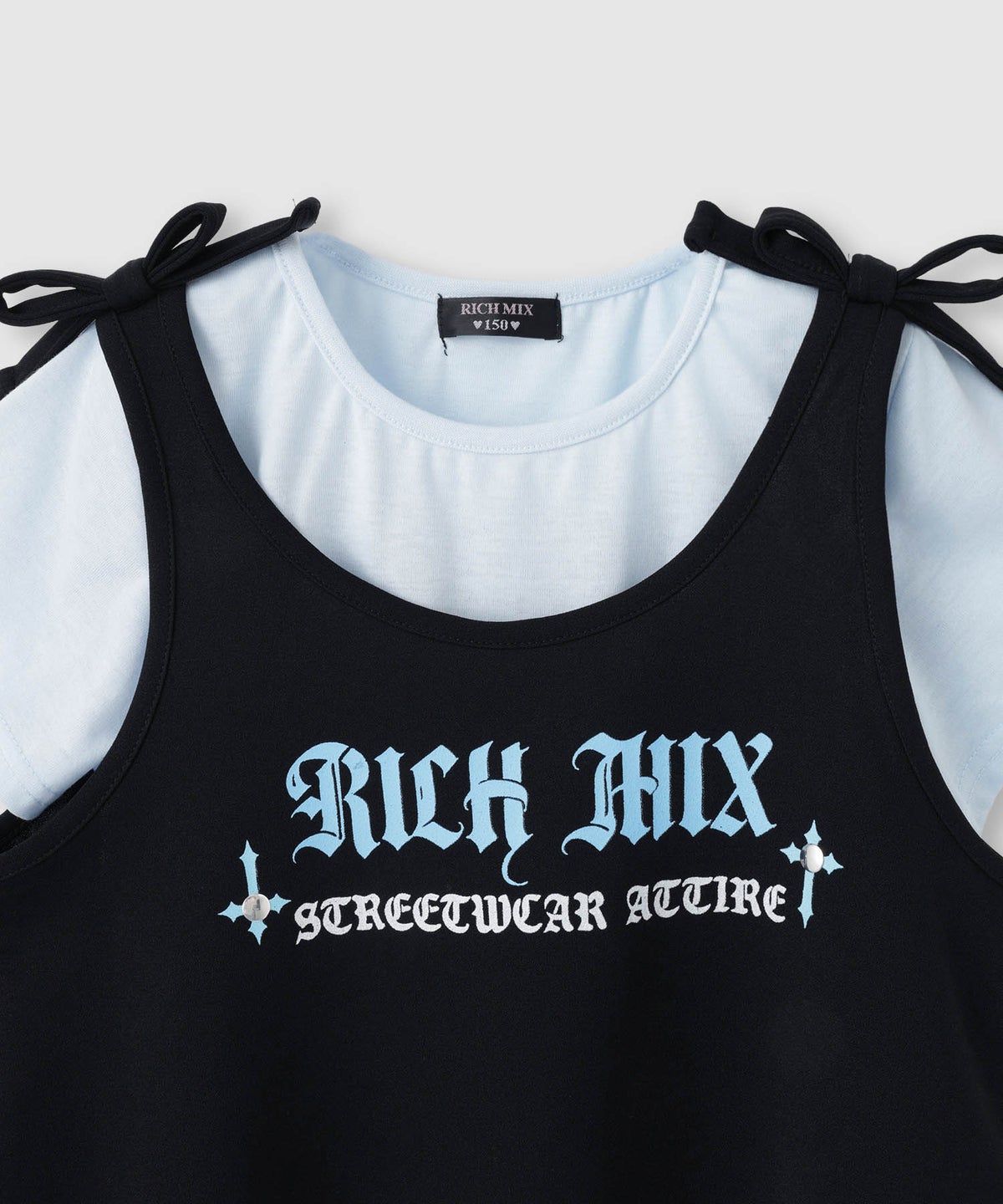 RICH MIX 肩リボンキャミソール×Tシャツ アンサンブル キッズ