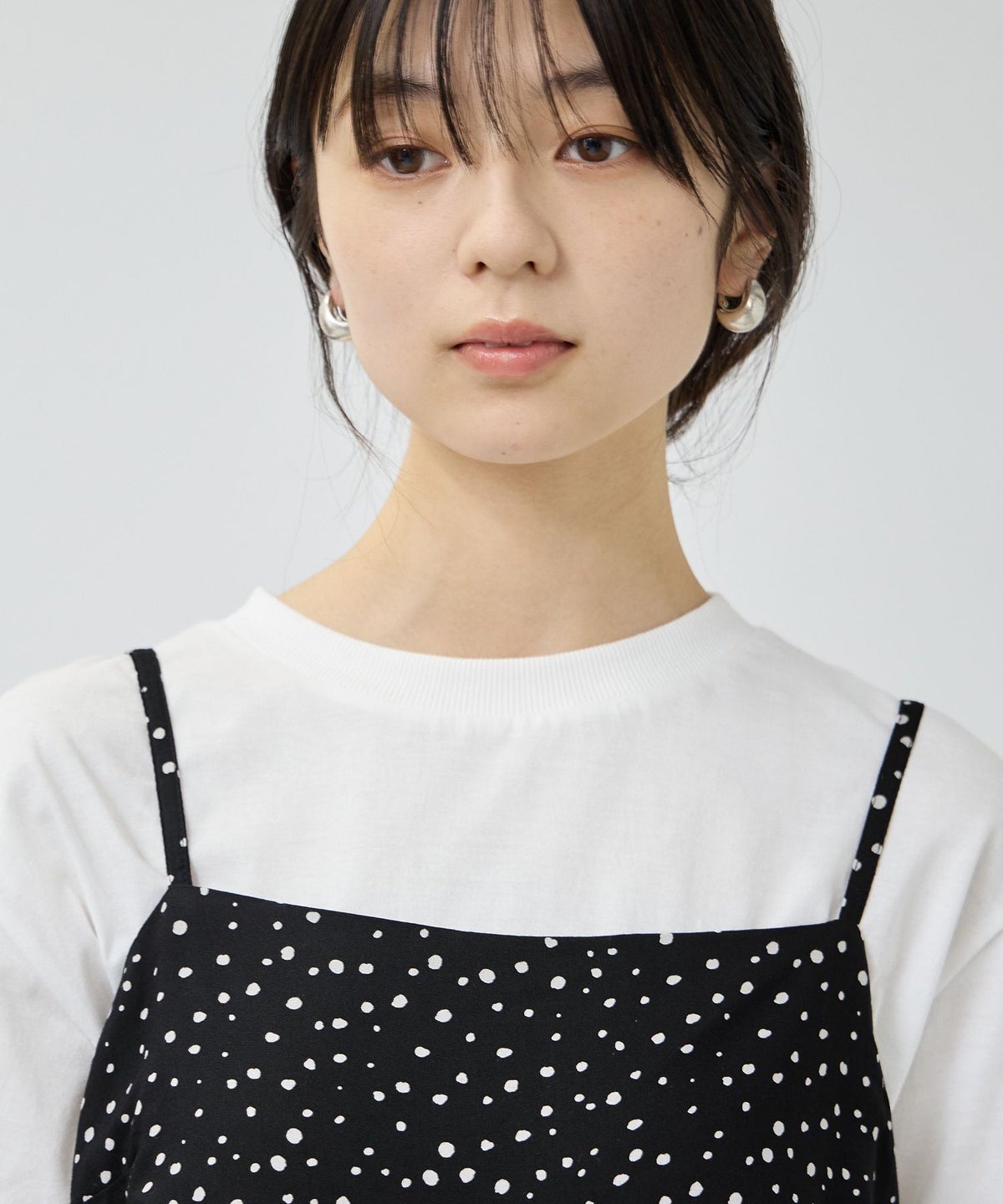 Free Nature ギャザーキャミチュニック×Tシャツアンサンブル レディース