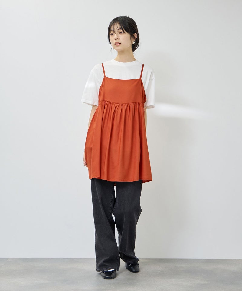[期間限定価格]Free Nature  ギャザーキャミチュニック×Tシャツアンサンブル レディース商品画像-18