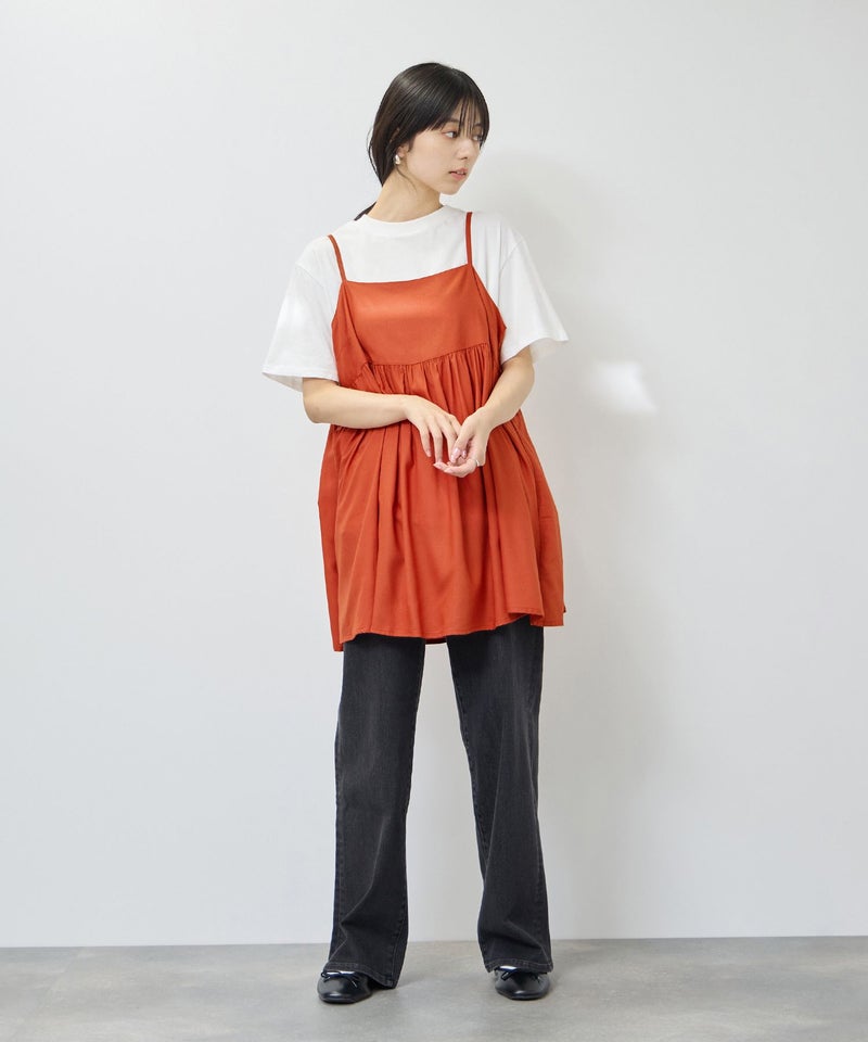 Free Nature ギャザーキャミチュニック×Tシャツアンサンブル レディース商品画像-19