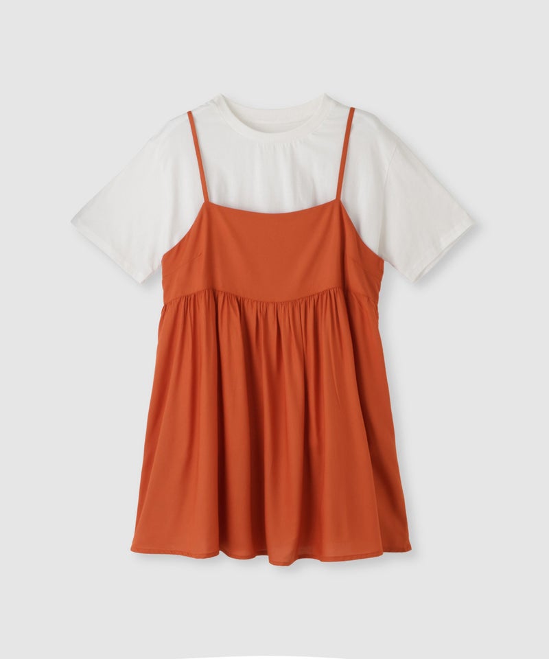 [期間限定価格]Free Nature  ギャザーキャミチュニック×Tシャツアンサンブル レディース商品画像-23