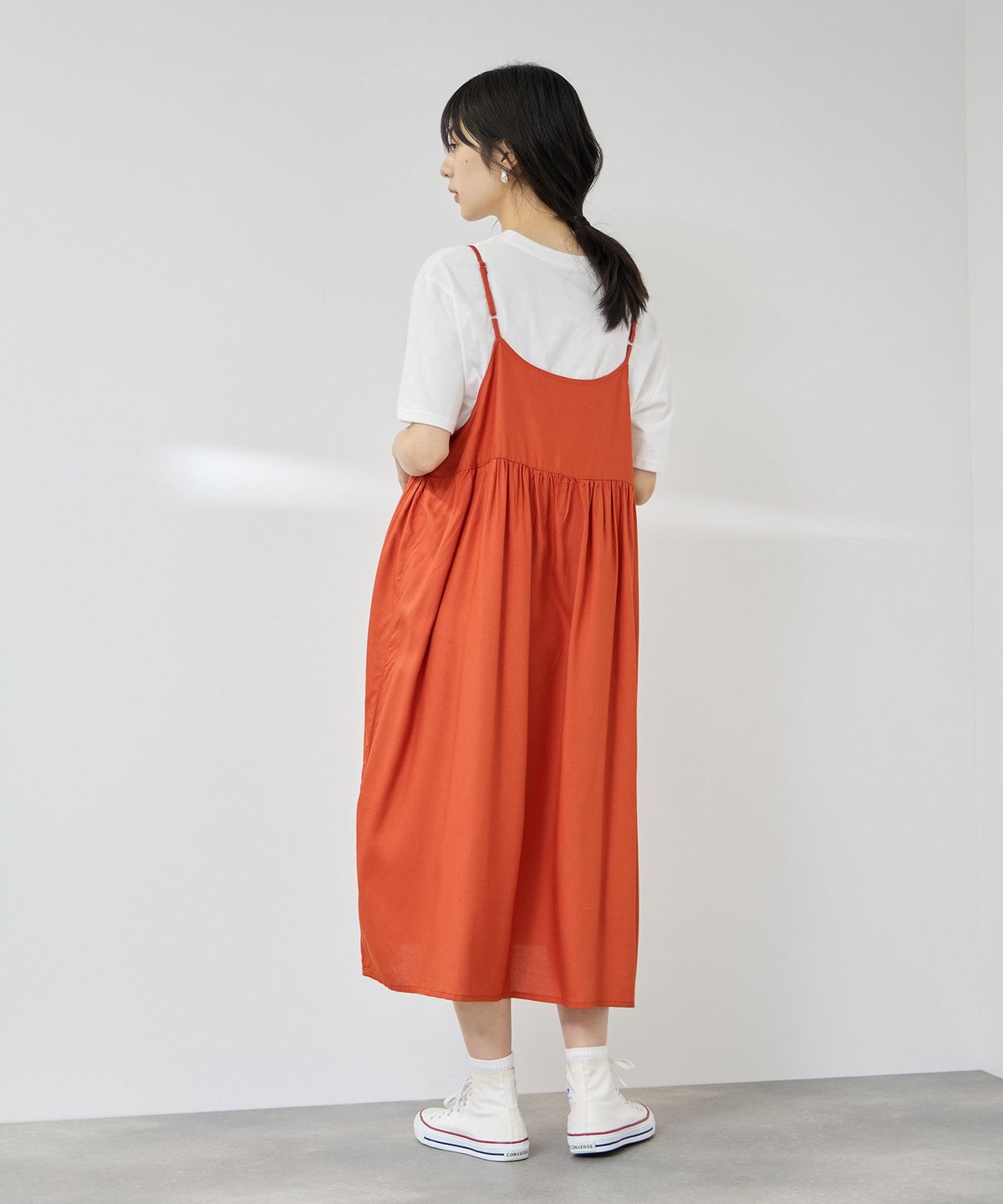 Free Nature ギャザーワンピース×Tシャツ アンサンブル レディース