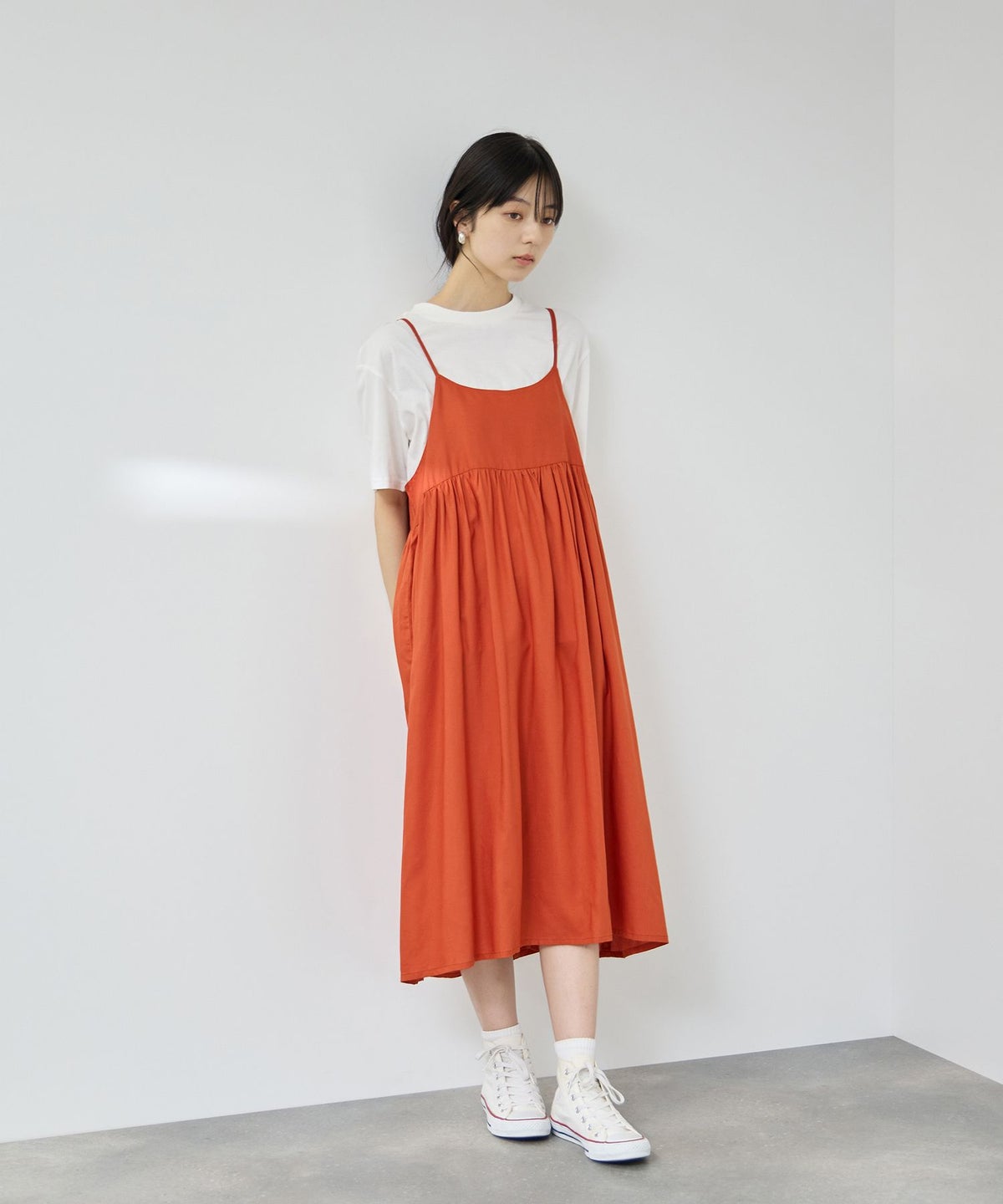 Free Nature ギャザーワンピース×Tシャツ アンサンブル レディース