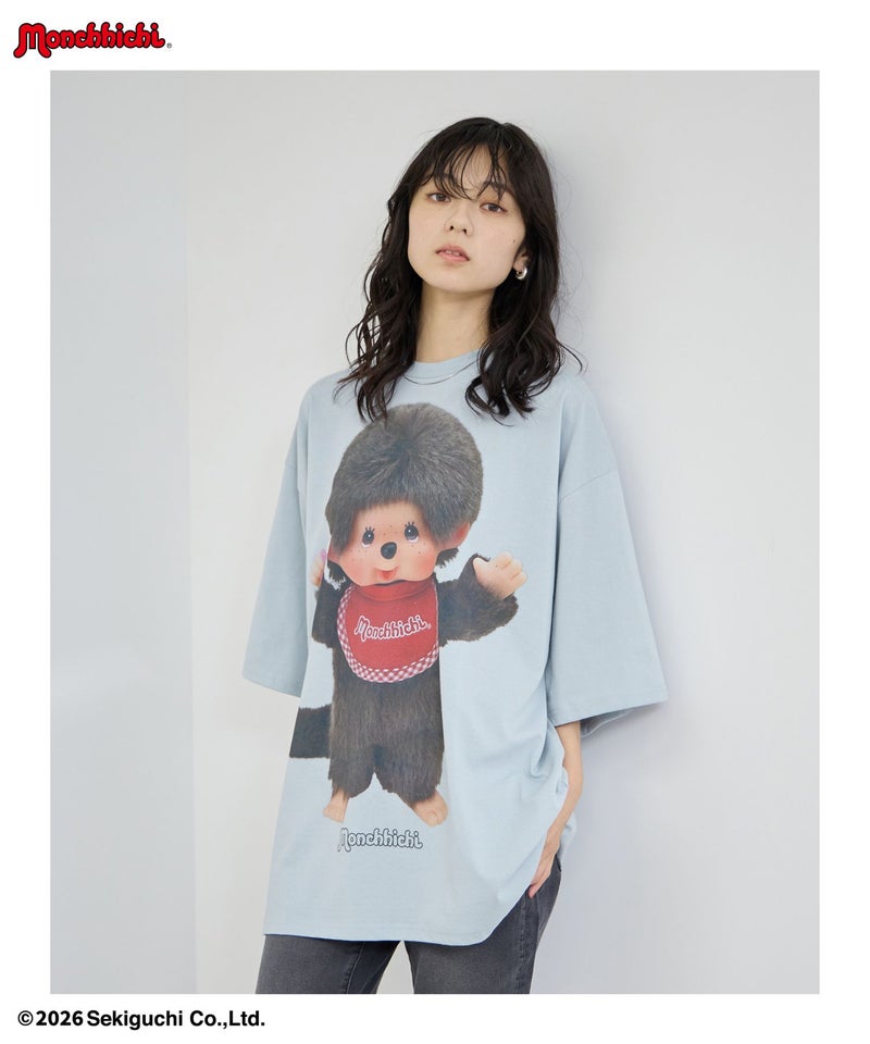 モンチッチ ルーズシルエットTシャツ アクリルキーホルダー付き レディース メール便 対応商品商品画像-3