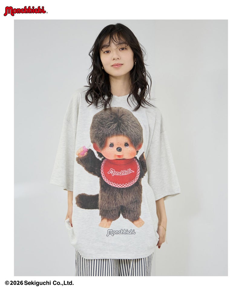 モンチッチ ルーズシルエットTシャツ アクリルキーホルダー付き レディース メール便 対応商品商品画像-4